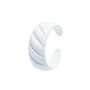 Japanese Fashion Geometric Creative Design Women Resin Ring - White