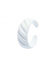 Japanese Fashion Geometric Creative Design Women Resin Ring - White