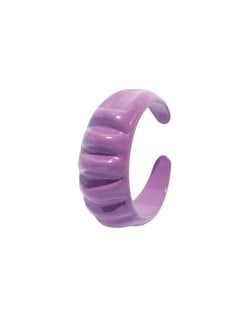 Japanese Fashion Geometric Creative Design Women Resin Ring - Purple