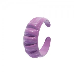 Japanese Fashion Geometric Creative Design Women Resin Ring - Purple
