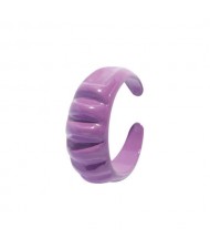 Japanese Fashion Geometric Creative Design Women Resin Ring - Purple