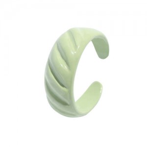 Japanese Fashion Geometric Creative Design Women Resin Ring - Green