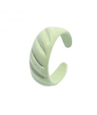 Japanese Fashion Geometric Creative Design Women Resin Ring - Green