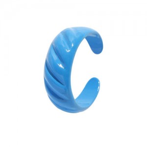 Japanese Fashion Geometric Creative Design Women Resin Ring - Blue