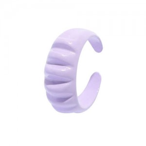 Japanese Fashion Geometric Creative Design Women Resin Ring - Violet