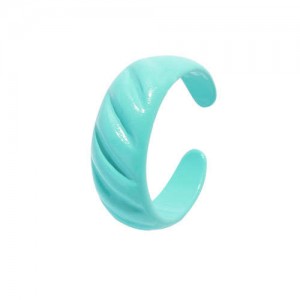 Japanese Fashion Geometric Creative Design Women Resin Ring - Light Blue