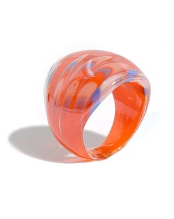 Aesthetic Colorful Design U.S. High Fashion Women Glass Ring - Orange