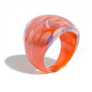 Aesthetic Colorful Design U.S. High Fashion Women Glass Ring - Orange