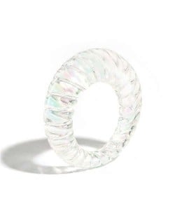 Vintage High Fashion Transparent Women Resin Ring - White