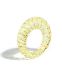 Vintage High Fashion Transparent Women Resin Ring - Yellow