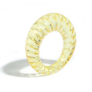 Vintage High Fashion Transparent Women Resin Ring - Yellow