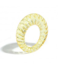 Vintage High Fashion Transparent Women Resin Ring - Yellow