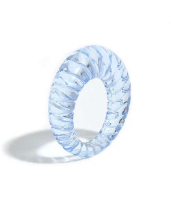 Vintage High Fashion Transparent Women Resin Ring - Blue