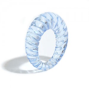 Vintage High Fashion Transparent Women Resin Ring - Blue