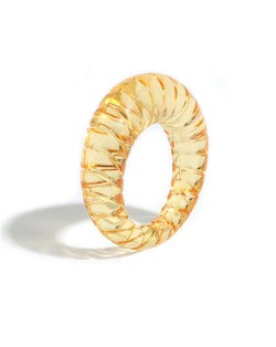 Vintage High Fashion Transparent Women Resin Ring - Orange