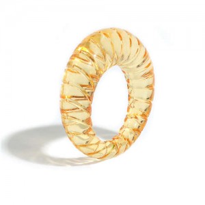 Vintage High Fashion Transparent Women Resin Ring - Orange