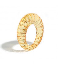 Vintage High Fashion Transparent Women Resin Ring - Orange