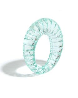 Vintage High Fashion Transparent Women Resin Ring - Teal