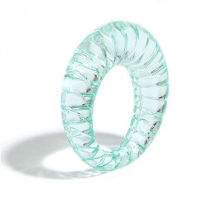 Vintage High Fashion Transparent Women Resin Ring - Teal