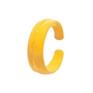 Colorful Design Hip-hop Young Girl Fashion Open Ring - Yellow