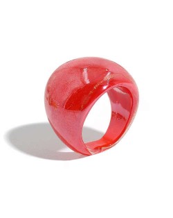 Popular Candy Color Bold Fashion Women Costume Ring - Red