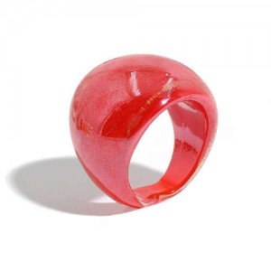 Popular Candy Color Bold Fashion Women Costume Ring - Red