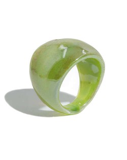 Popular Candy Color Bold Fashion Women Costume Ring - Green