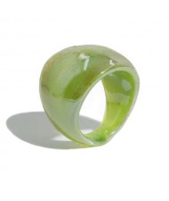 Popular Candy Color Bold Fashion Women Costume Ring - Green