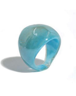 Popular Candy Color Bold Fashion Women Costume Ring - Blue
