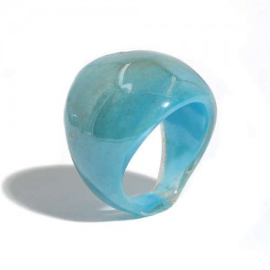Popular Candy Color Bold Fashion Women Costume Ring - Blue