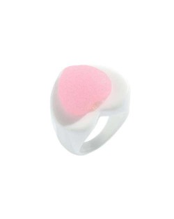 Heart Shape Cute Design Women Resin Ring - Pink