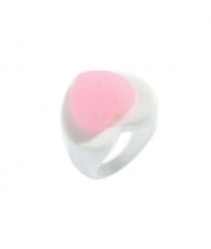 Heart Shape Cute Design Women Resin Ring - Pink