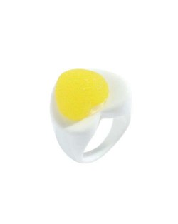 Heart Shape Cute Design Women Resin Ring - Yellow