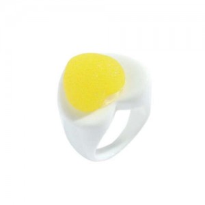 Heart Shape Cute Design Women Resin Ring - Yellow