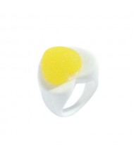 Heart Shape Cute Design Women Resin Ring - Yellow