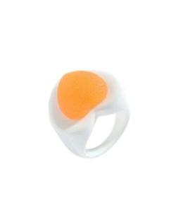 Heart Shape Cute Design Women Resin Ring - Orange