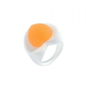Heart Shape Cute Design Women Resin Ring - Orange