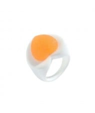 Heart Shape Cute Design Women Resin Ring - Orange