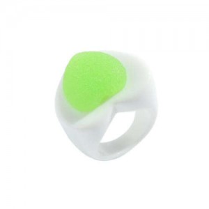 Heart Shape Cute Design Women Resin Ring - Green