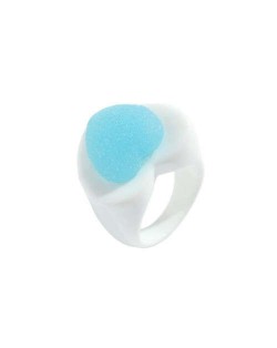 Heart Shape Cute Design Women Resin Ring - Blue