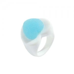Heart Shape Cute Design Women Resin Ring - Blue