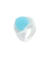 Heart Shape Cute Design Women Resin Ring - Blue