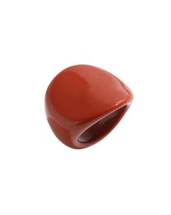 Western Fashion Bold Style Women Resin Costume Ring - Dark Red