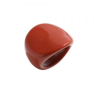 Western Fashion Bold Style Women Resin Costume Ring - Dark Red