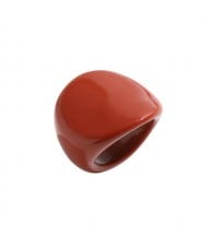 Western Fashion Bold Style Women Resin Costume Ring - Dark Red