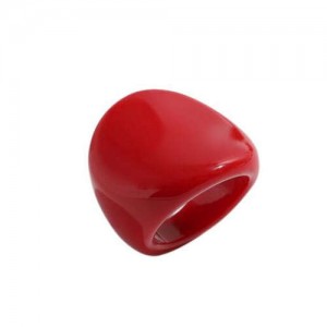Western Fashion Bold Style Women Resin Costume Ring - Red