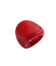 Western Fashion Bold Style Women Resin Costume Ring - Red