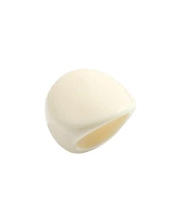 Western Fashion Bold Style Women Resin Costume Ring - White