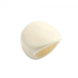 Western Fashion Bold Style Women Resin Costume Ring - White