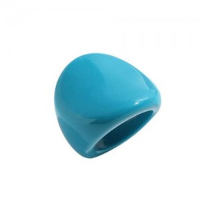 Western Fashion Bold Style Women Resin Costume Ring - Blue
